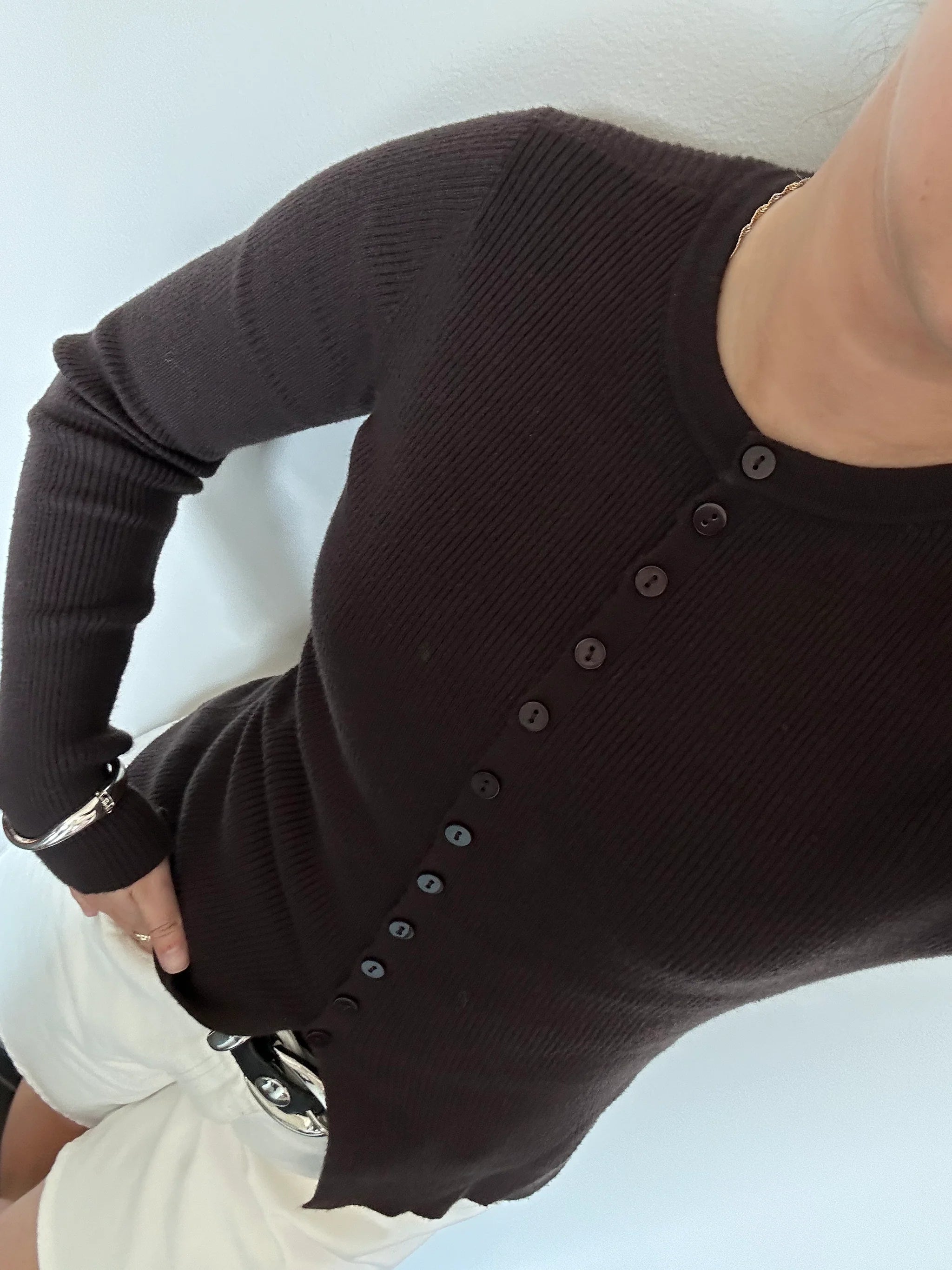 AWUKINO Knit Cardigan - Chocolate Torte